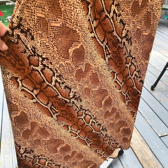 Robbie Bee size 14 brown snake print halter dress with stretch - Picture 5 of 14